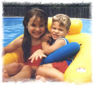 Kids swimming in pool